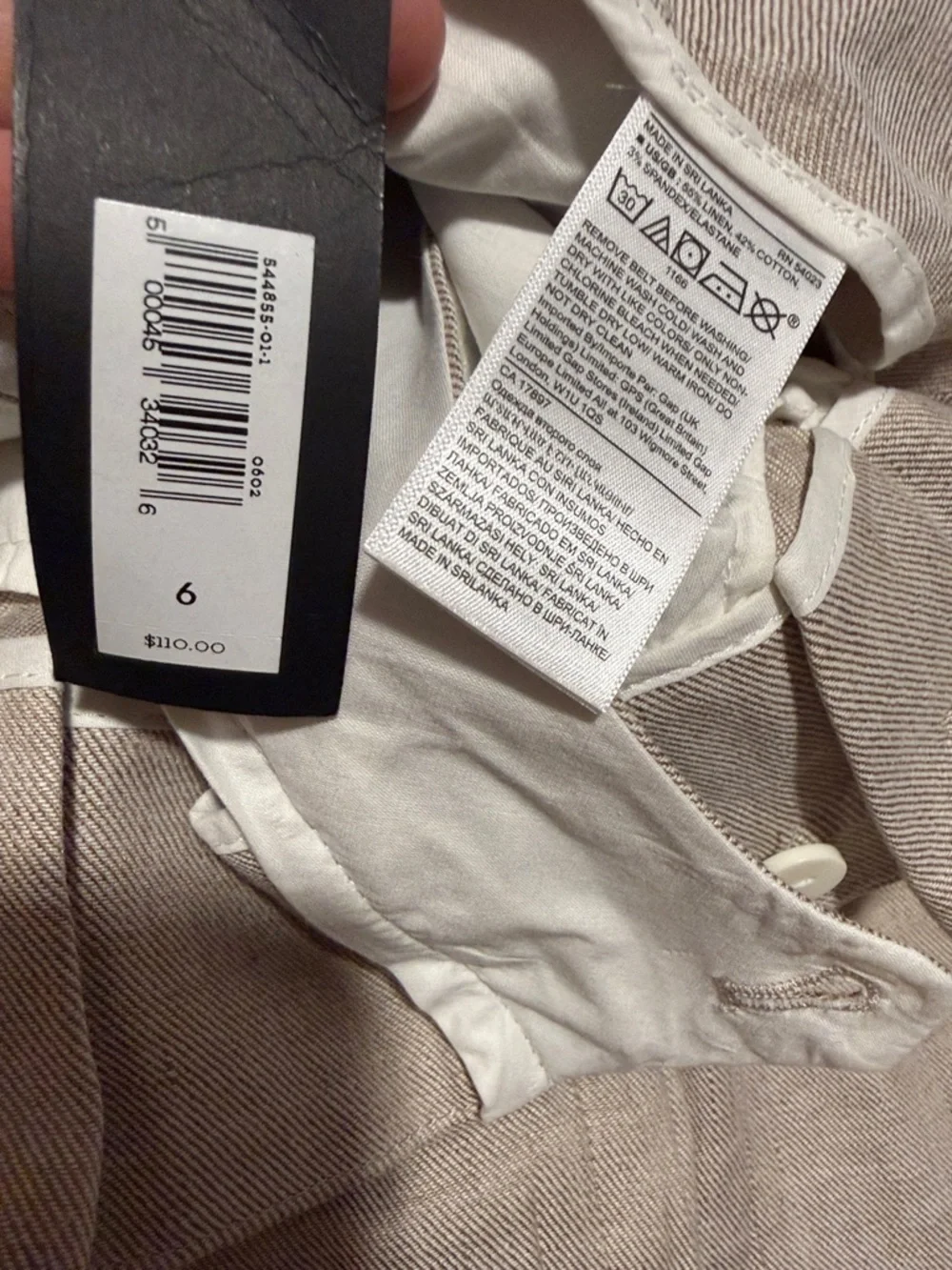 Banana Republic Light Gray linen cotton blend Wide-Leg Pleated trouser Pants 6